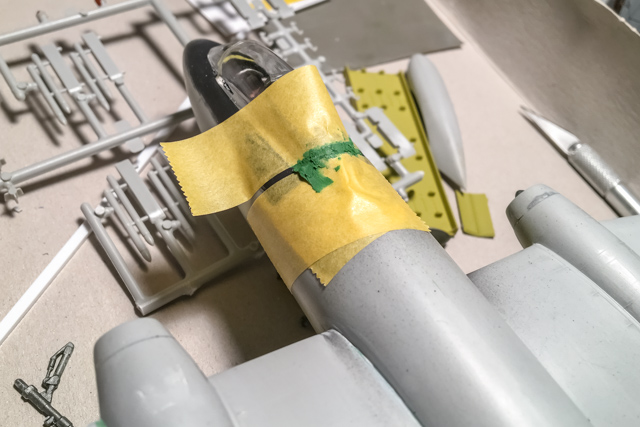 B-57B Canberra canopy seams filled