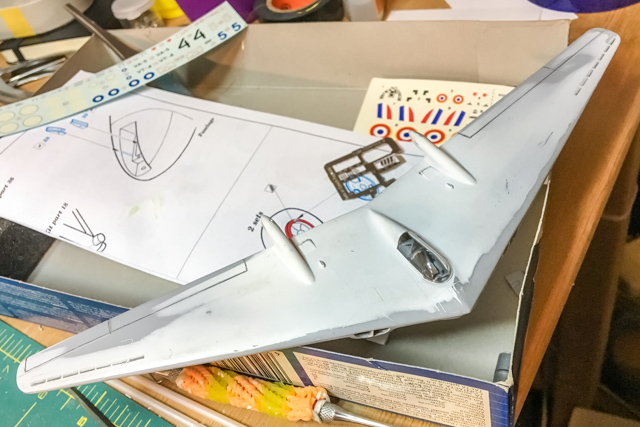 Northrop N-9M model painted with primer